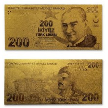 Золотая Банкнота 200 lira